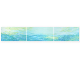 910 × 652 mm, 910 × 652 mm, 910 × 652 mm / 岩絵具、水干絵具、白麻紙 / mineral and dyed mud pigment, washi / 2023