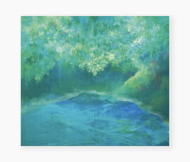 2400 × 2100 mm / 岩絵具 水干絵具 高知麻紙 / mineral and dyed mud pigment, washi / 2018