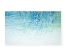 247 × 455 mm / 岩絵具 水干絵具 銀箔 楮紙 / mineral and dyed mud pigment, silver leaf, washi / 2023