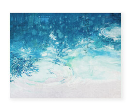 318 × 410 mm / 岩絵具 水干絵具 銀箔 楮紙 / mineral and dyed mud pigment, silver leaf, washi / 2025